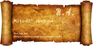 Mitró Andrea névjegykártya